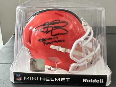 Johnny Manziel autographed Cleveland Browns Riddell mini helmet Beckett Witness Authenticated