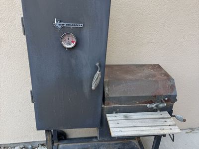 New Braunfels Vertical Offset Charcoal Smoker with Side Firebox
