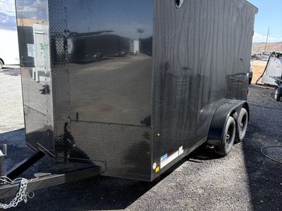 7x14 Look ST DLX Enclosed Cargo Trailer - 7'0" Interior - 7K GVWR - .080 PolyCor, Black Out Package, Rear Spoiler w/ Load Lights