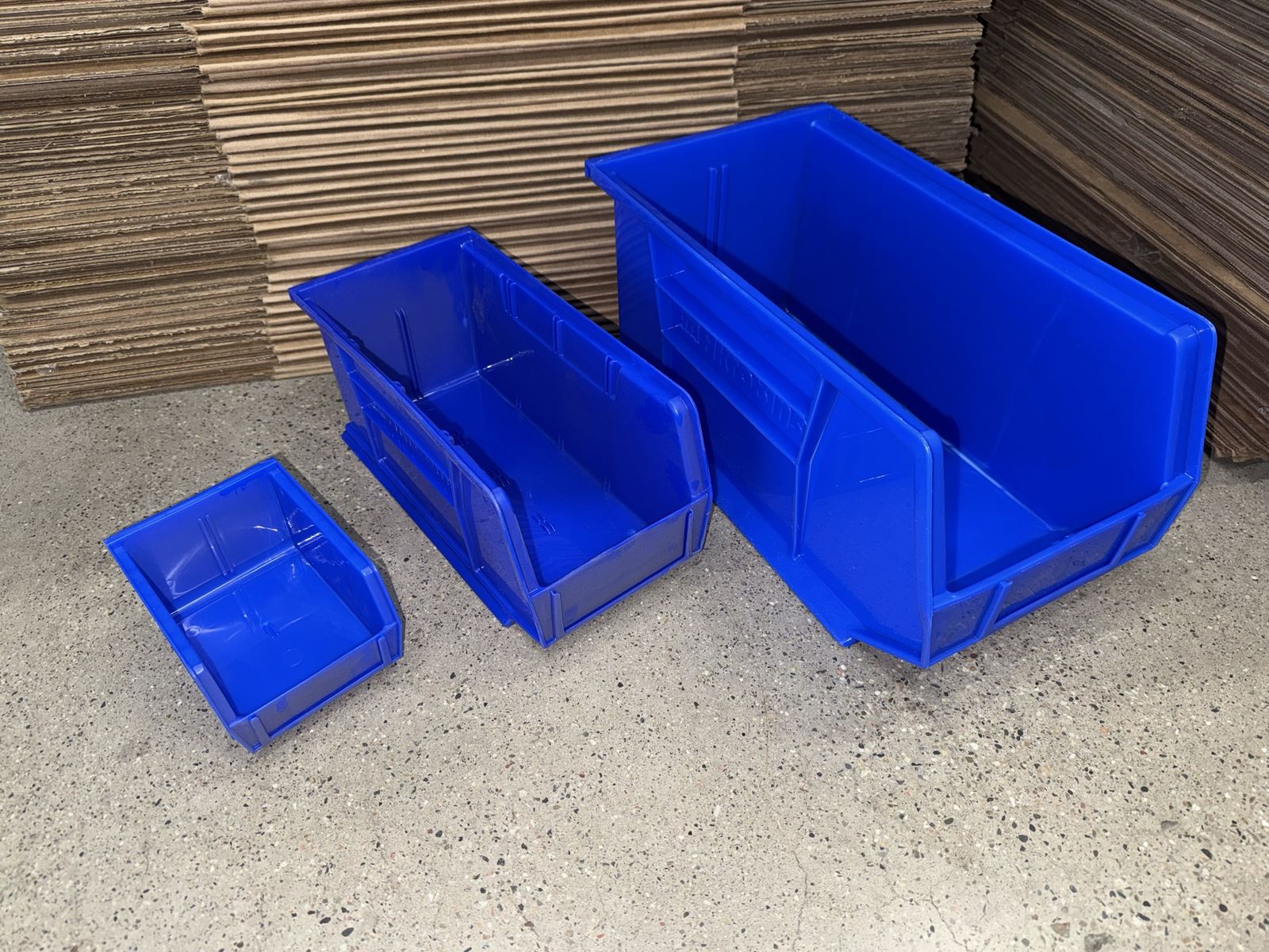 Blue Heavy Duty Plastic Stackable Bins