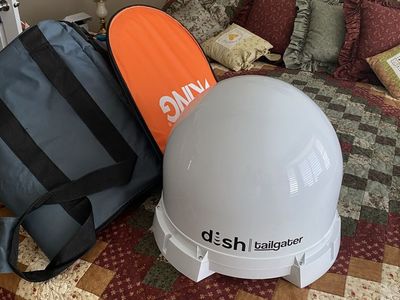 DISH Tailgater Portable Satellite TV Antenna White - For RVs & Outdoor Events