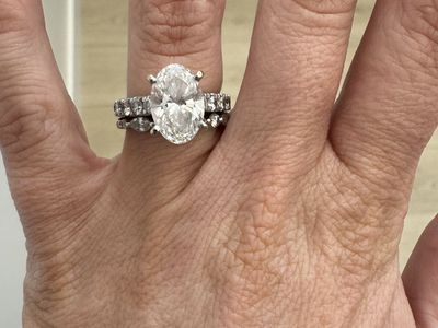 4 CTW Oval Lab Diamond Bridal Set – 14K White Gold