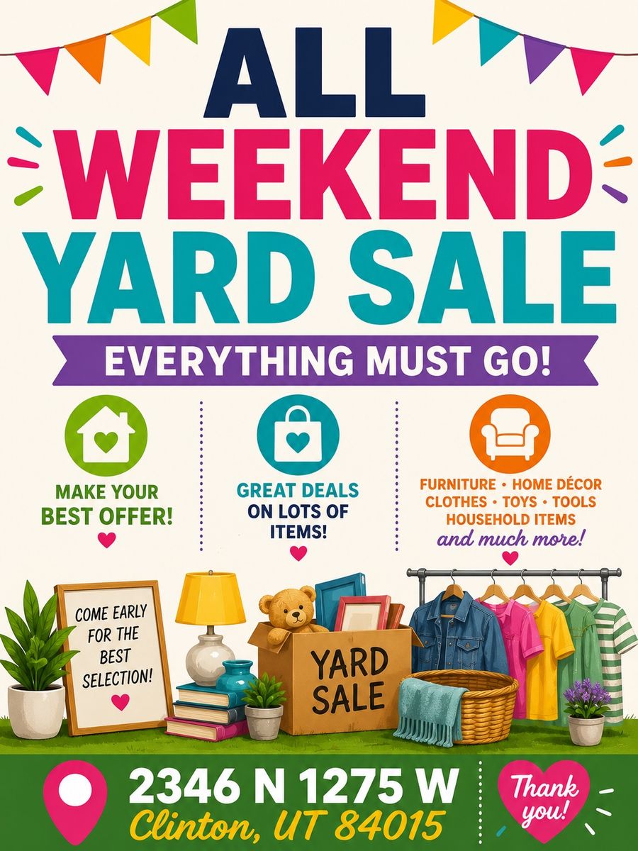 Huge Moving Yard Sale TODAY and TOMORROW