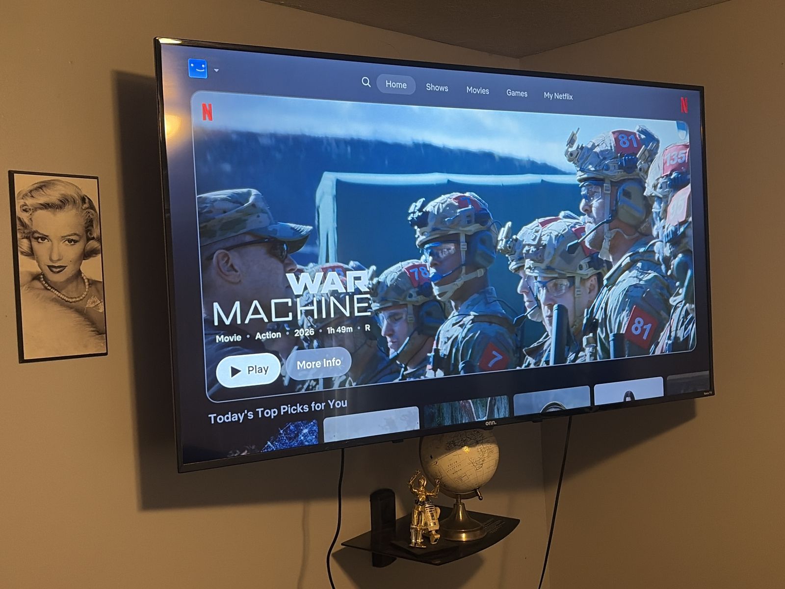 75 Inch smart Tv, Wall Mount, and Shelve Mount