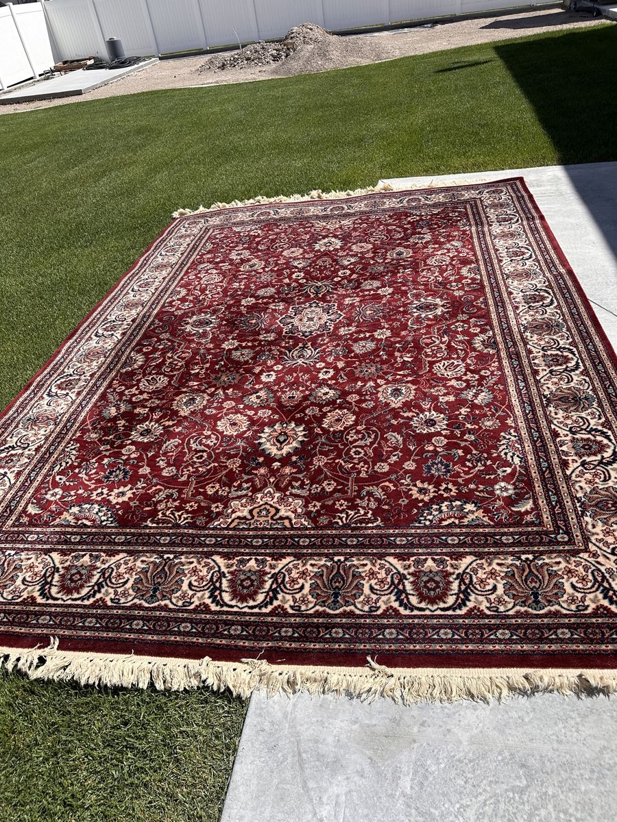 Karastan KaraMar 100% worsted wool pile rug 8x12 Red Tabriz #300-1018