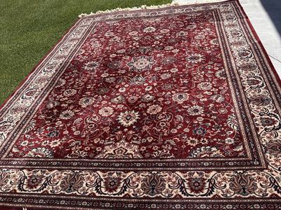 Karastan KaraMar 100% worsted wool pile rug 8x12 Red Tabriz #300-1018