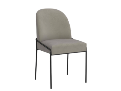 Fawn Velvet Modern Metal Dining Chair (Single)