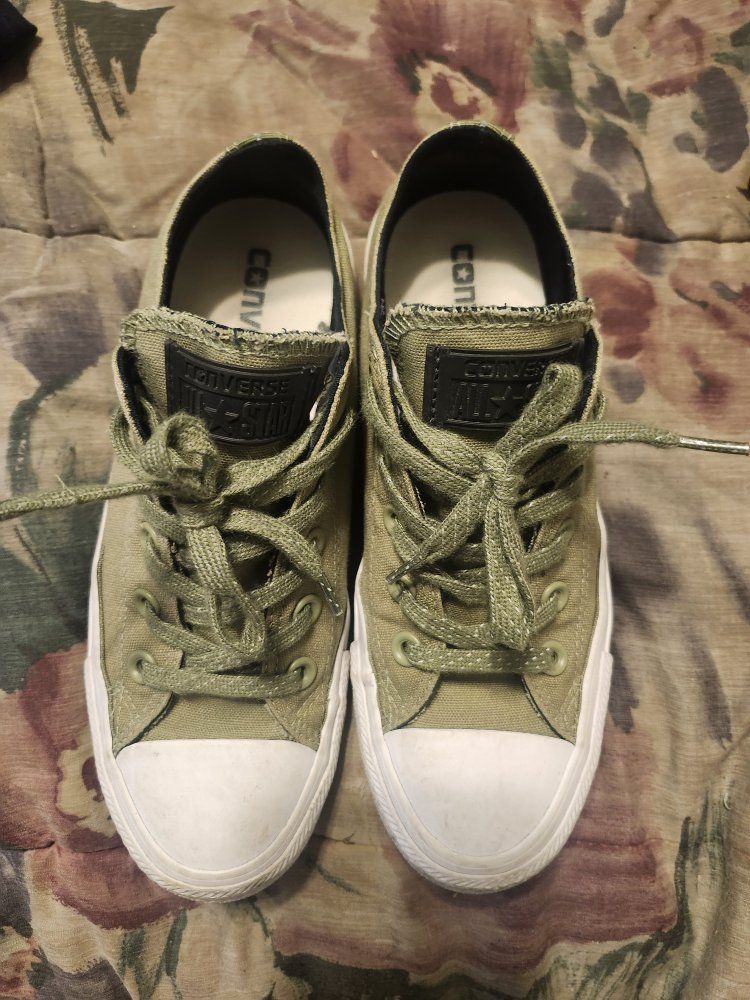 Converse All Star Low Top Olive Green Canvas Sneakers