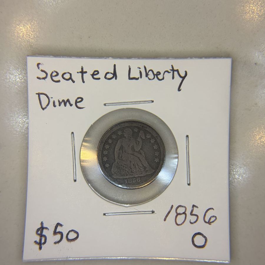 1856 - O Seated Liberty Dime Silver Coin - Collectible US Dime
