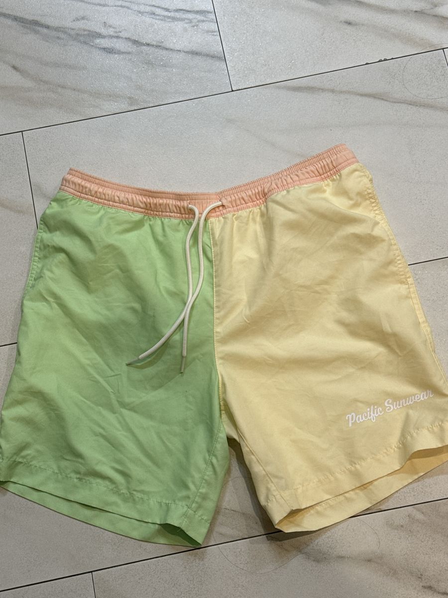 PacSun Pacific Sunwear Pastel Colorblock Swim Trunks Board Shorts Medium