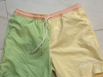 PacSun Pacific Sunwear Pastel Colorblock Swim Trunks Board Shorts Medium