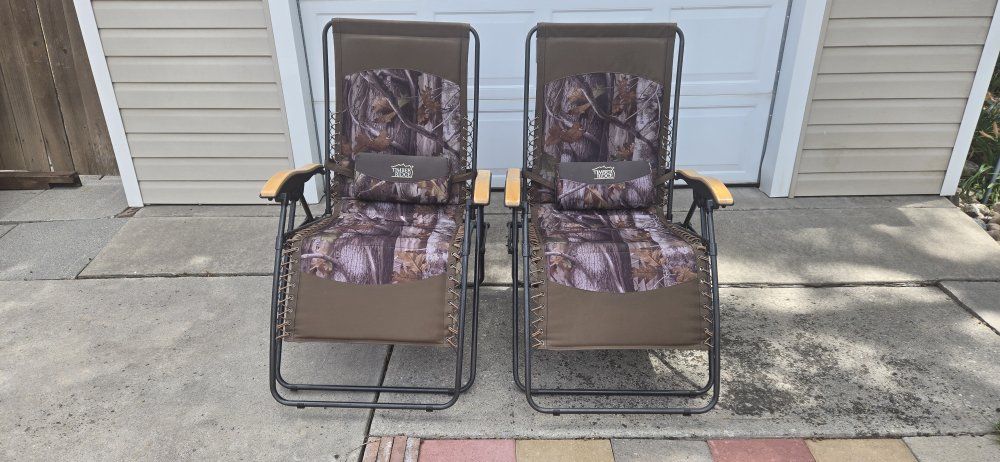 Timber Ridge Camo Zero Gravity Chairs Outdoor Folding Recliner Camping Patio Lounge