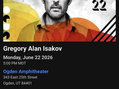 Gregory Alan Isakov Concert Ticket - June 22, 2026 at Ogden Amphitheater