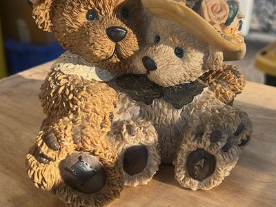 Vintage Victorian Teddy Bear Piggy Bank