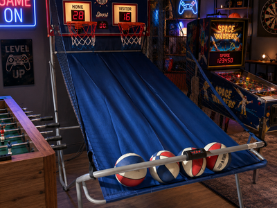 Pop-A-Shot Sport Basketball Arcade Game, Electronic Scoring, Dual Hoops