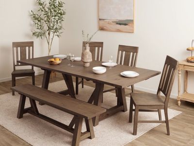 World Market Leona Wood Farmhouse Extension Dining Table