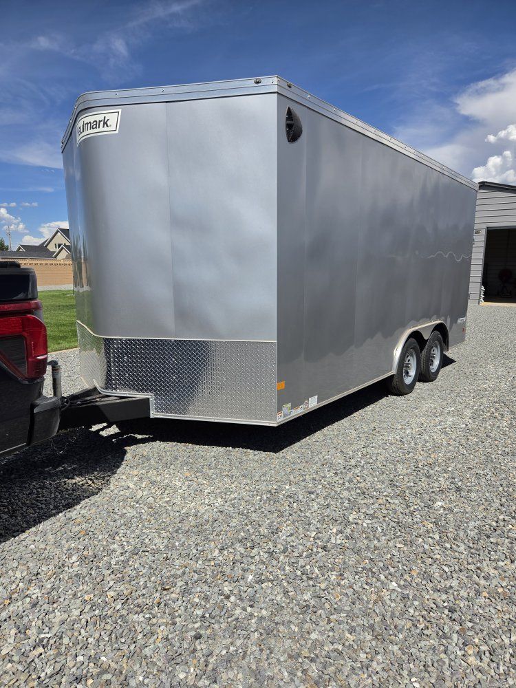 8.5x16 Haulmark Enclosed Cargo Trailer - Silver V-Nose with E-Track System