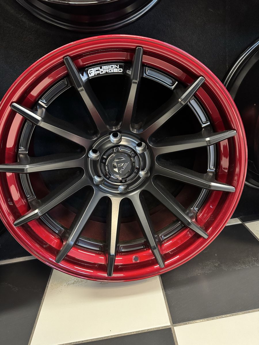 Brand New set of 4 wheels  Fuel Off-Road Fusion Forged size 20x10. Matte black w/ candy red lip. Lug pattern 6x139 , Offset -18.