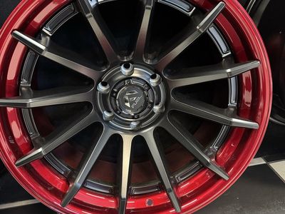 Brand New set of 4 wheels Fuel Off-Road Fusion Forged size 20x10. Matte black w/ candy red lip. Lug pattern 6x139 , Offset -18.