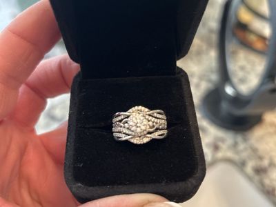 $3000 BELOW APPRAISAL14K White Gold Natural Diamond Wedding Set - 1.10 CTW, Bypass Design, G-H/SI2