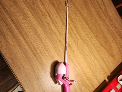 Disney Princess kid's fishing rod and reel made by Shakespeare. Actually excellent.