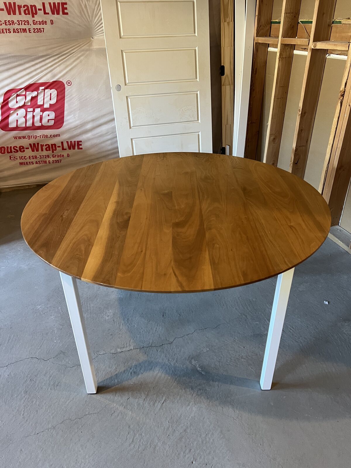 Custom Room & Board Solid Walnut Table with White Legs