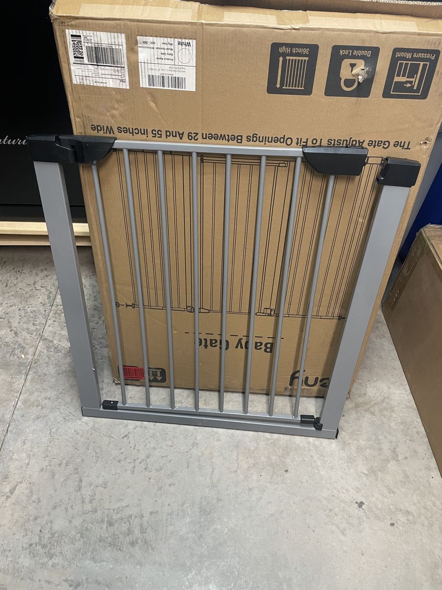 36-Inch Tall Pet Gate - Adjusts 29-55 Inches Wide, Double Lock, Pressure Mount