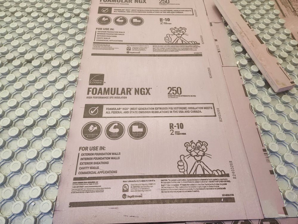 2" foam board insulation R10