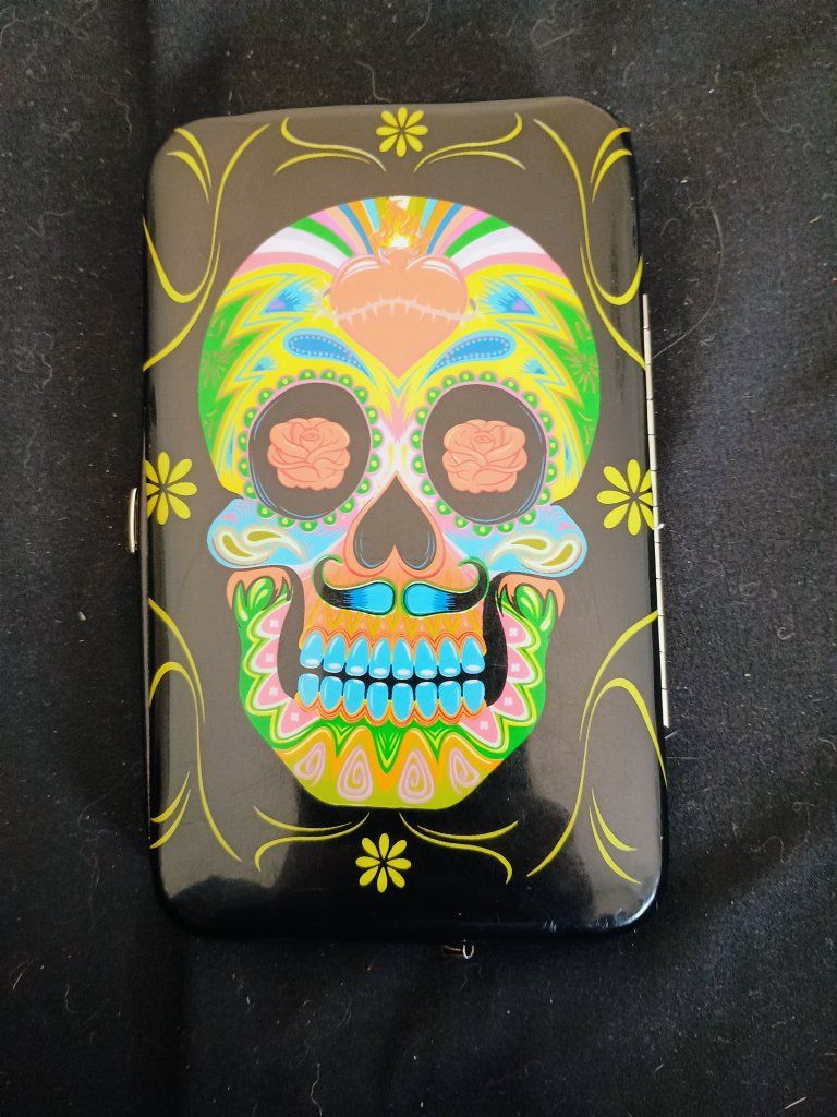 Sugar skull black Phone Wallet Case