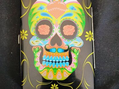 Sugar skull black Phone Wallet Case
