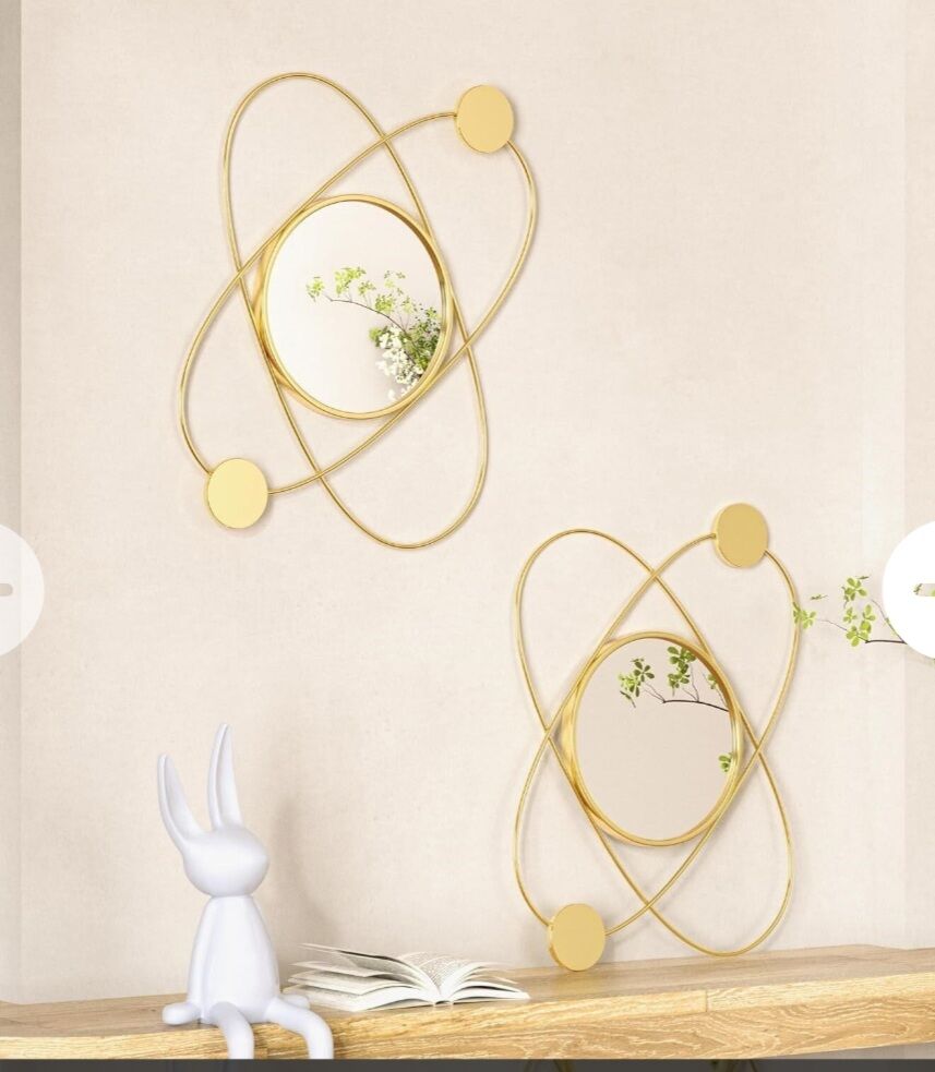 NEW 19" Gold Metal Wall Decor Mirror