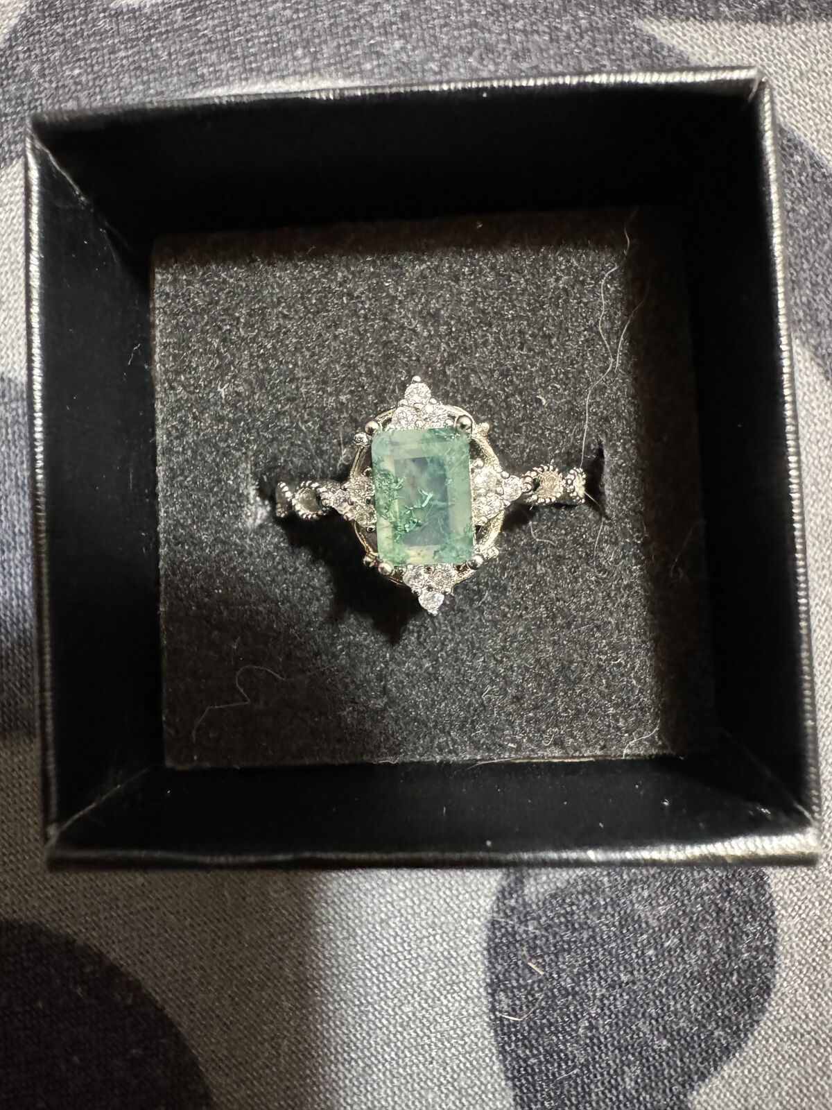 Moss Agate 925 SS Ring