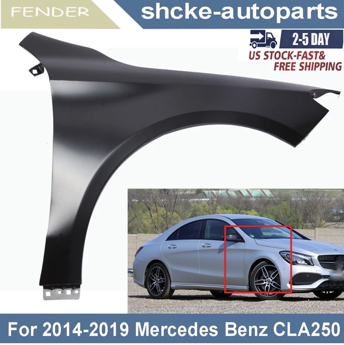 Fender For 2014-2019 Mercedes Benz CLA250 Front Right Passenger Side 1178810201