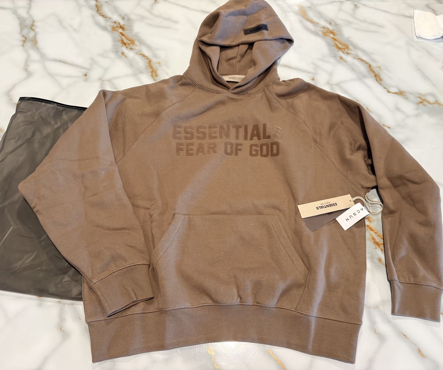 Fear of God Essentials Tonal Logo Taupe Hoodie – New With Tags