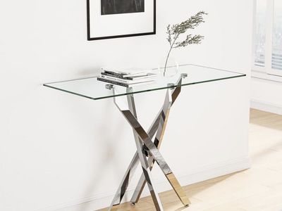 Tempered Glass Console Table 18x45 1/4X28 1/2