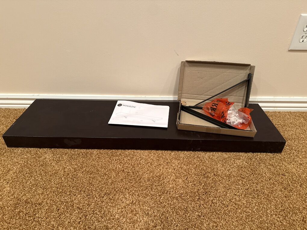 Shelf With Metal Brackets And Hardware