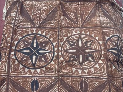 Vintage handmade tapa bark cloth