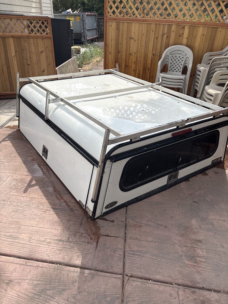A.R.E. White Commercial Aluminum Truck Topper Shell with Roof Rack