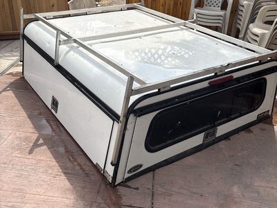 A.R.E. White Commercial Aluminum Truck Topper Shell with Roof Rack