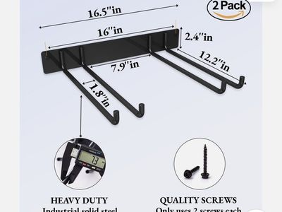 Folding Chair Storage Rack for Garage, 2-Pack Heavy Duty Wall Mount