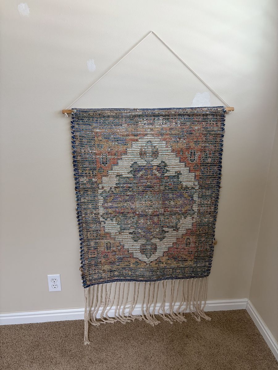 Bohemian Woven Tapestry Wall Hanging with Fringe