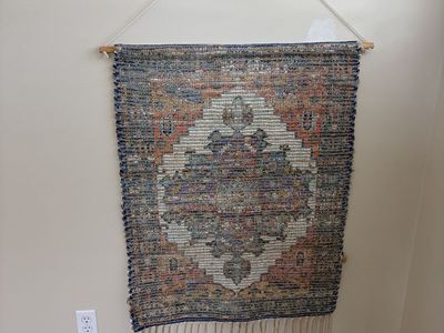Bohemian Woven Tapestry Wall Hanging with Fringe