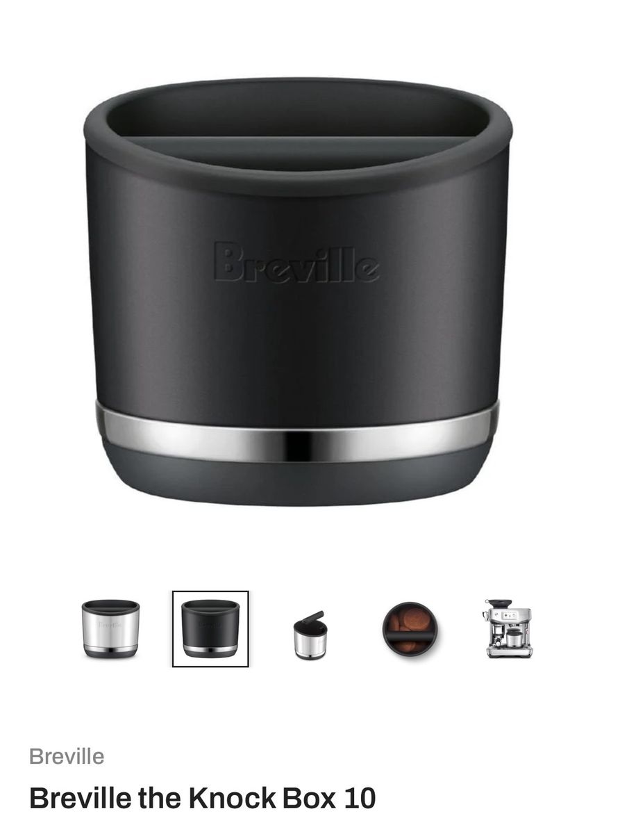 Breville the Knock Box 10 - Coffee Grounds Container, Black/Stainless Steel