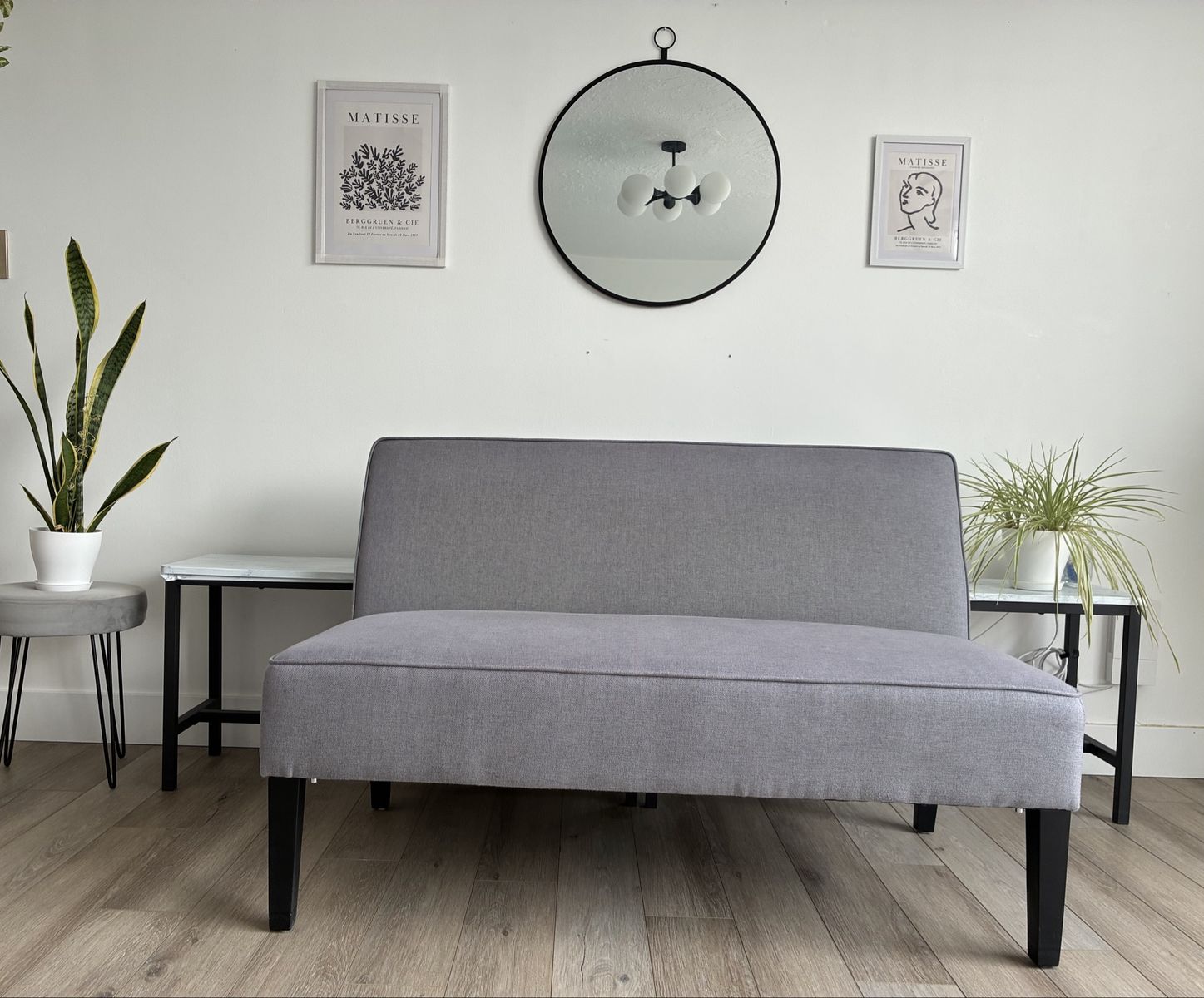 Christopher Knight Modern Fabric Loveseat Gray