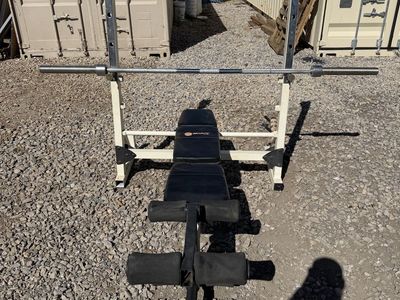 Marcy Olympic Weight Bench with Barbell and Weights