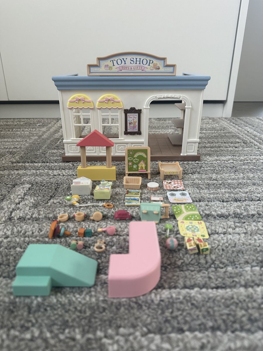 Calico Critters Nursery, Nursery Bus, Toy Shop, and School Bus