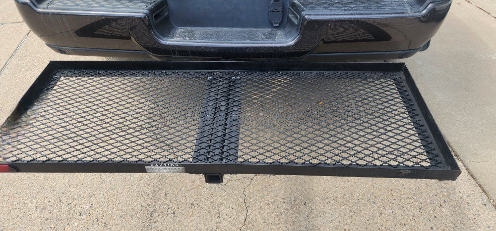 Black Steel Hitch-Mounted Cargo Carrier for Vehicles