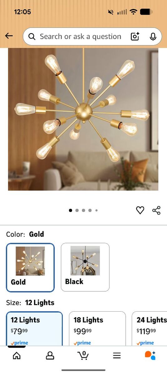 Gold Sputnik Chandelier