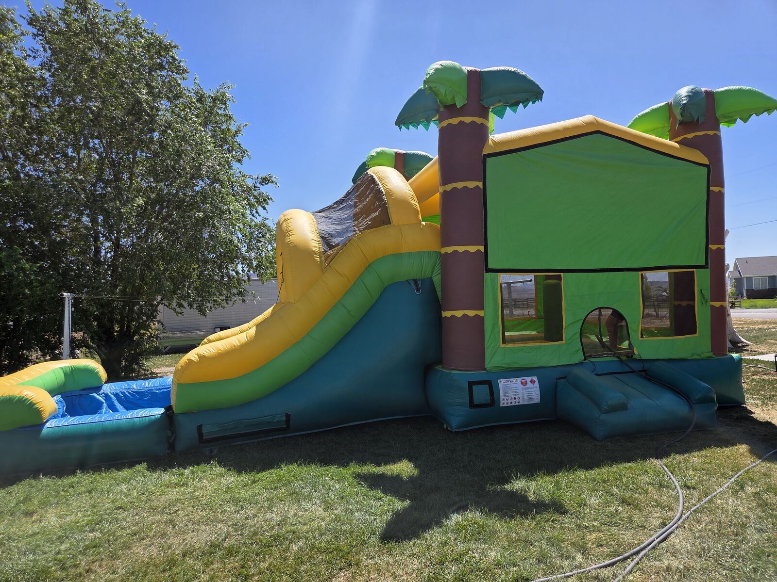 Tropical bounce house combo
