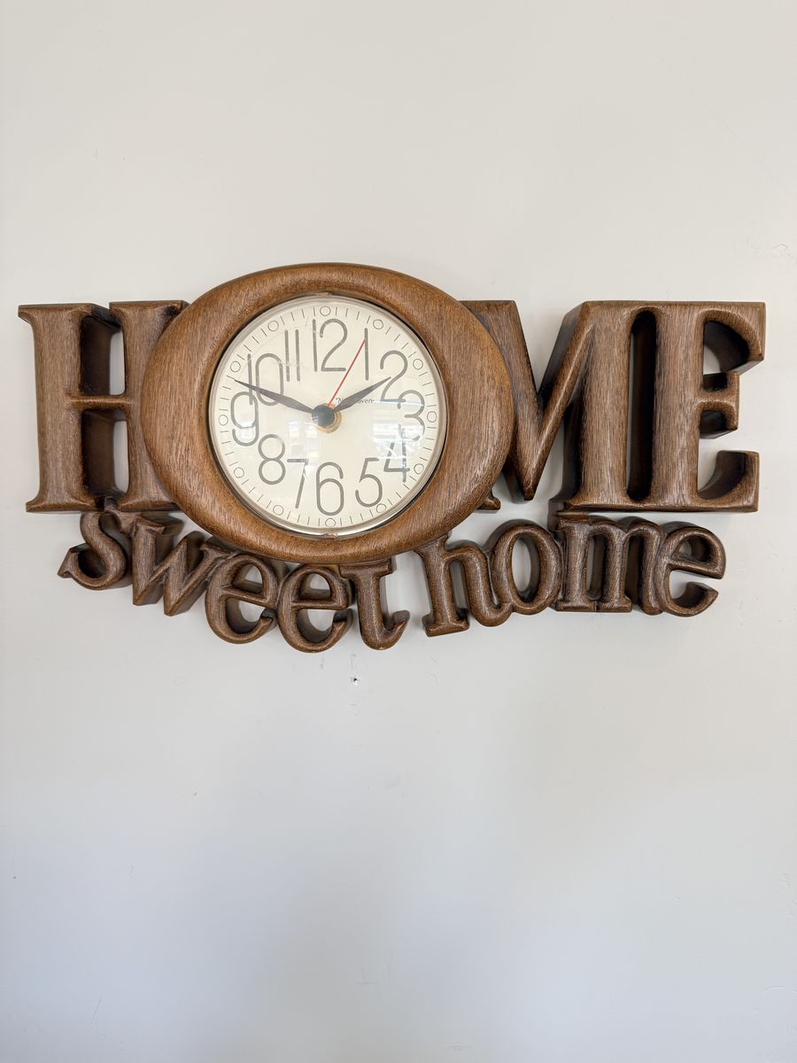Vintage "Home Sweet Home" Burwood Wall Clock retro